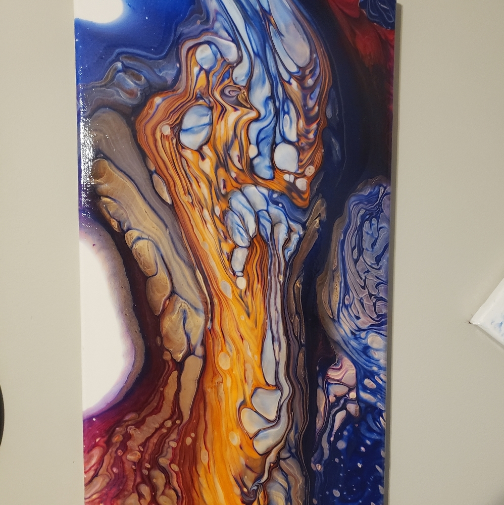Canvas Poured Fluid Art  12 x 24
